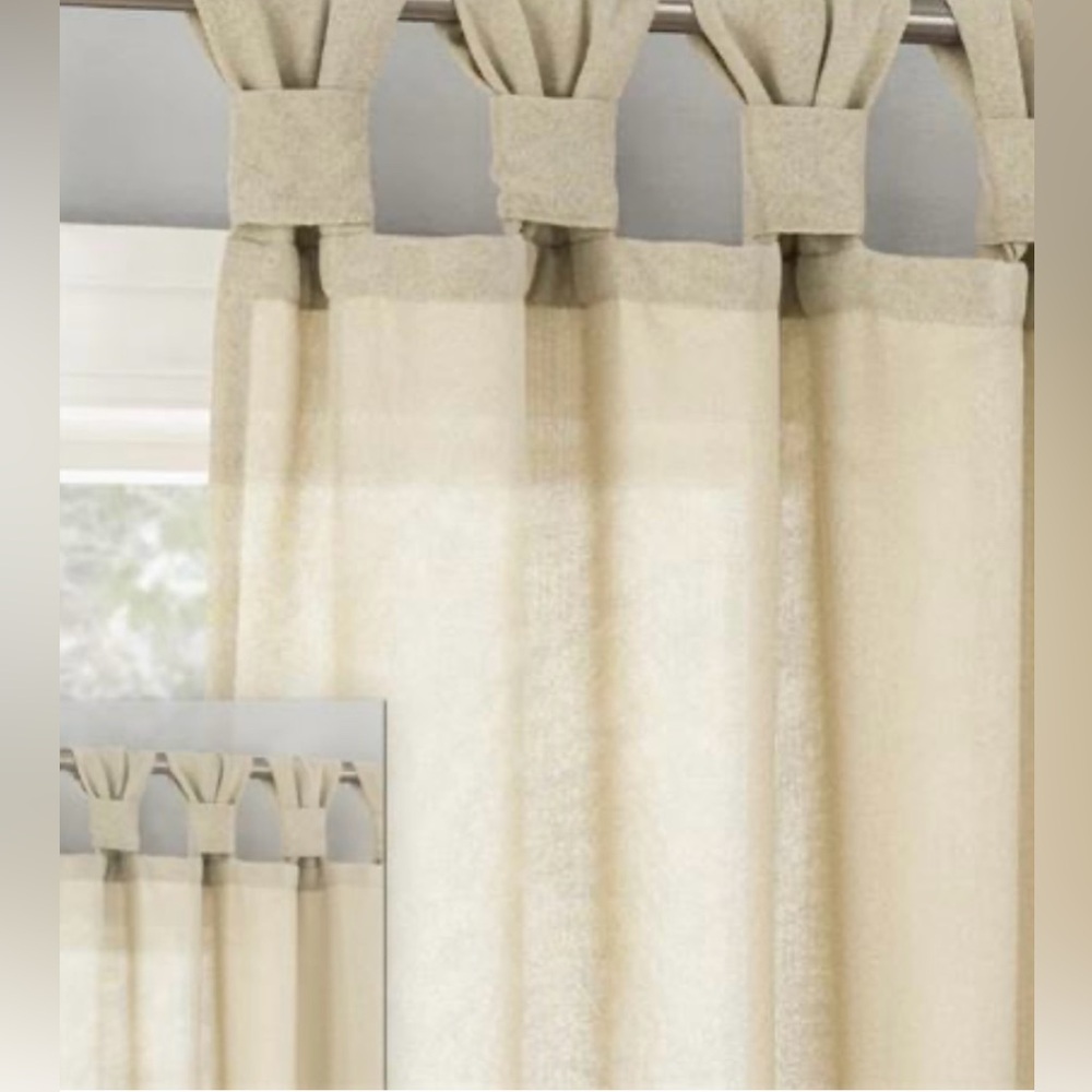 No. 918 Hathaway Twist Tab Semi-Sheer Tab Top Curtain Panels 40" x 84" 2 panels
